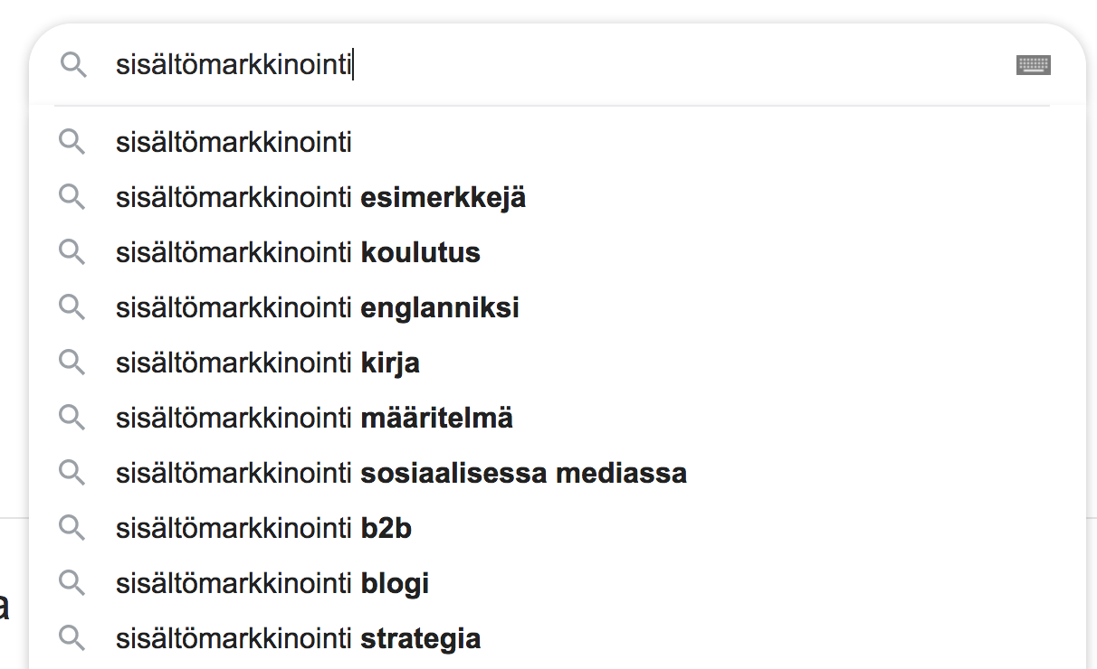 Googlen ennakoiva haku