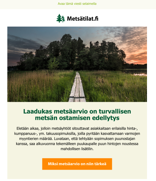 Uutiskirjeautomaatio, liidienkeruu, Metsätilat