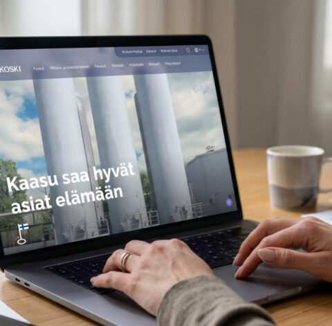 Woikoski.fi-sivusto läppärin näytöllä